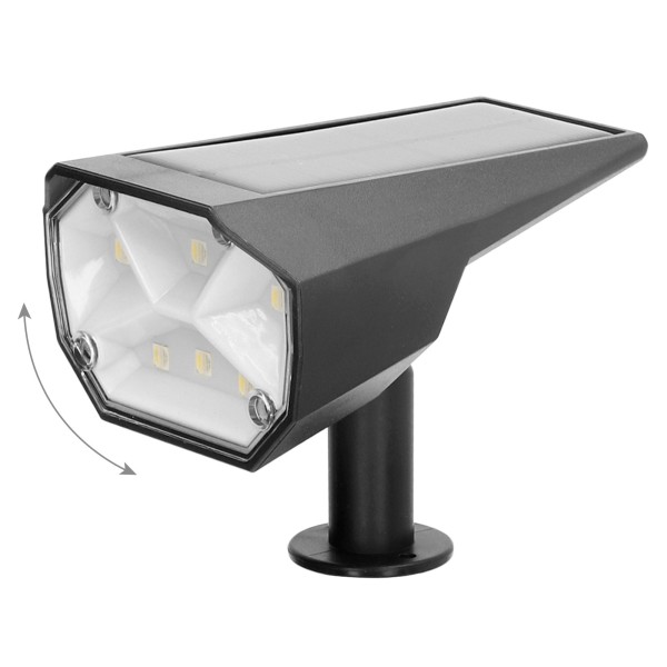 Farol solar LED com luz e colorida 8x11x37 cm | Distria