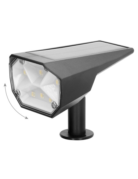 Farol solar LED com luz e colorida 8x11x37 cm | Distria