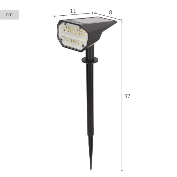 Farol solar LED de luz quente com 2 intensidades | Distria