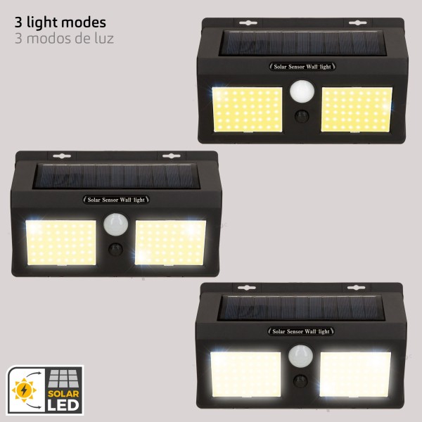 Luminária de parede solar LED de 500 lúmens com sensor de movimento | Distria