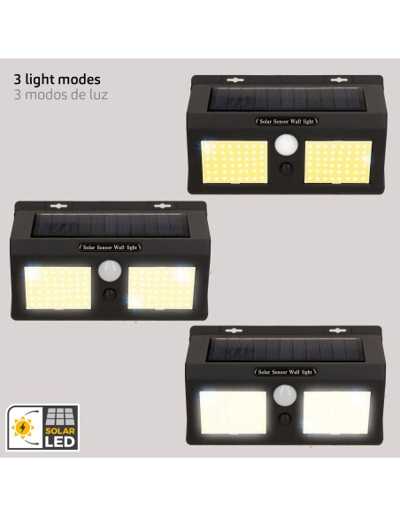 Luminária de parede solar LED de 500 lúmens com sensor de movimento | Distria