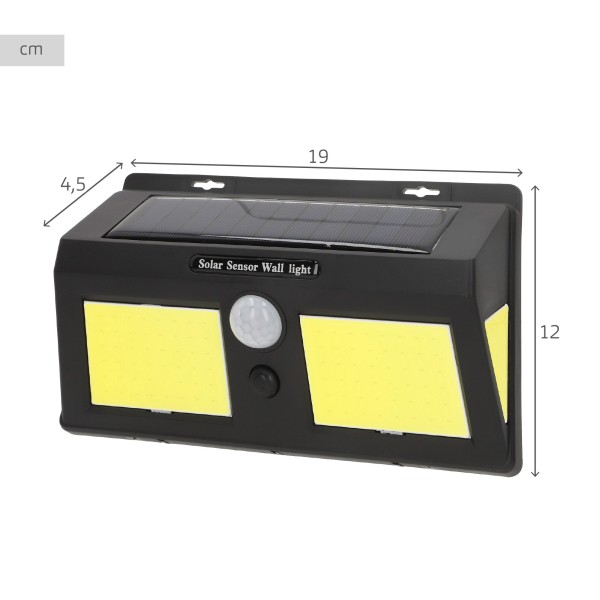 Luminária de parede solar LED de 500 lúmens com sensor de movimento | Distria