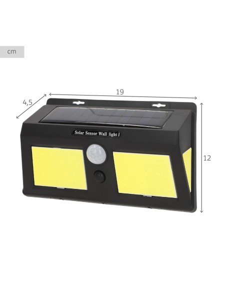 Luminária de parede solar LED de 500 lúmens com sensor de movimento | Distria