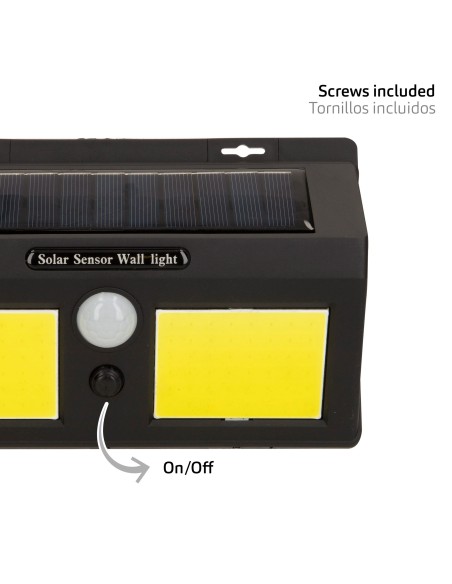 Luminária de parede solar LED de 500 lúmens com sensor de movimento | Distria