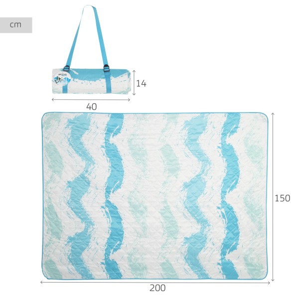 Aktive Esteira de praia impermeável acolchoada 200x150cm | Distria