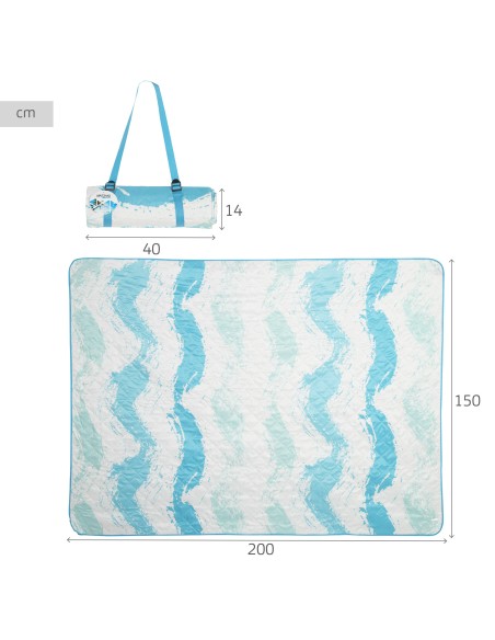 Aktive Esteira de praia impermeável acolchoada 200x150cm | Distria
