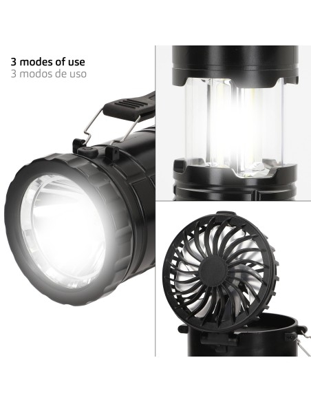 Aktive Luminária LED 3 em 1 com ventilador e lanterna | Distria