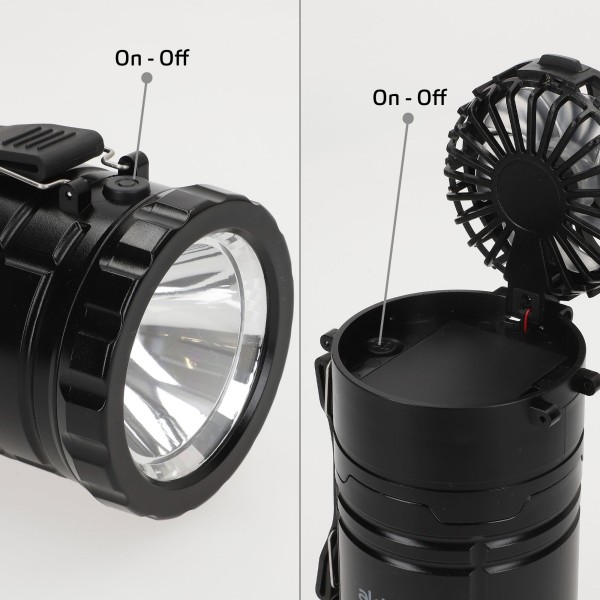 Aktive Luminária LED 3 em 1 com ventilador e lanterna | Distria
