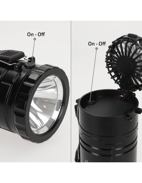 Aktive Luminária LED 3 em 1 com ventilador e lanterna | Distria