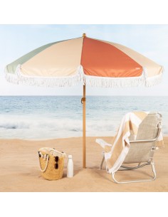Aktive Guarda-sol de praia multicolorido de 200 cm com franjas | Distria 2