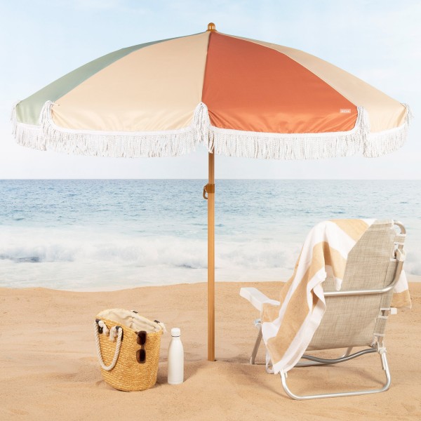 Aktive Guarda-sol de praia multicolorido de 200 cm com franjas | Distria