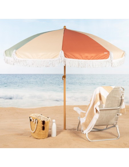 Aktive Guarda-sol de praia multicolorido de 200 cm com franjas | Distria