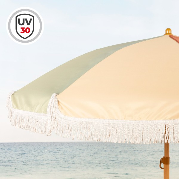 Aktive Guarda-sol de praia multicolorido de 200 cm com franjas | Distria