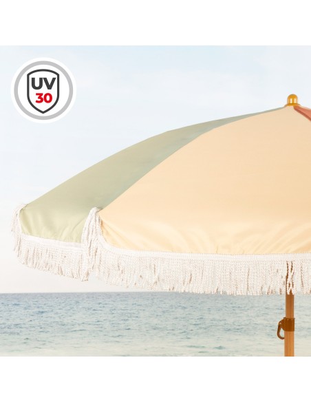 Aktive Guarda-sol de praia multicolorido de 200 cm com franjas | Distria