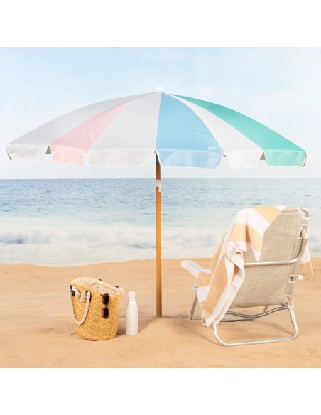 Aktive Guarda-sol de praia de 8 hastes, 200 cm arco-íris | Distria
