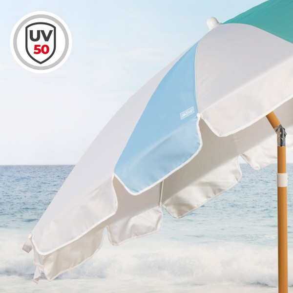 Aktive Guarda-sol de praia de 8 hastes, 200 cm arco-íris | Distria