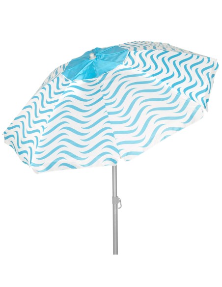 Aktive guarda-sol de praia à prova de vento 220 cm ondas praia | Distria