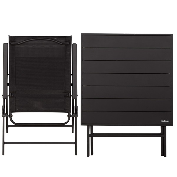 Aktive Conjunto de mesa de jardim dobrável e 2 cadeiras em aço | Distria