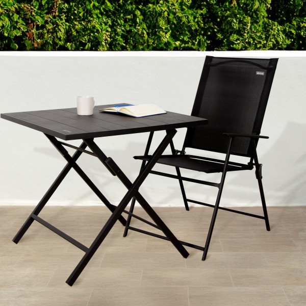 Aktive Conjunto de mesa de jardim dobrável e 2 cadeiras em aço | Distria