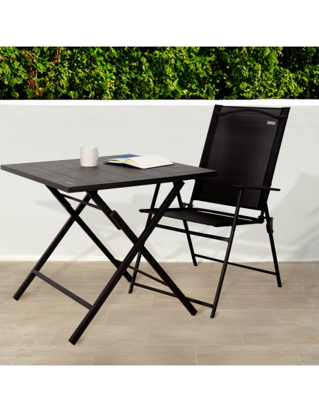 Aktive Conjunto de mesa de jardim dobrável e 2 cadeiras em aço | Distria