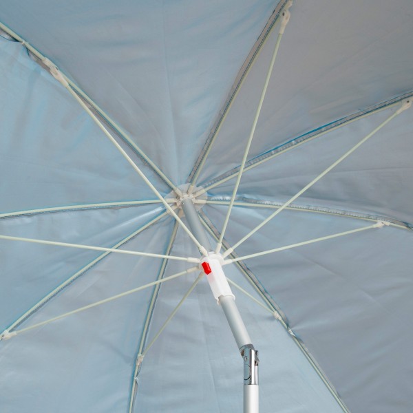 Aktive Guarda-sol de praia corta-vento de 8 nervuras, 200 cm, azul