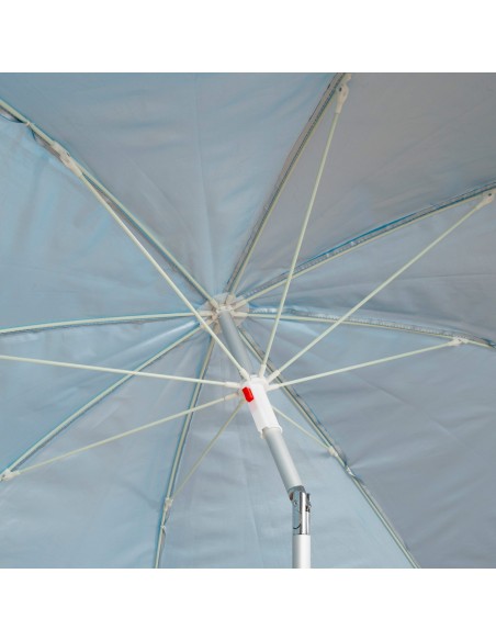 Aktive Guarda-sol de praia corta-vento de 8 nervuras, 200 cm, azul