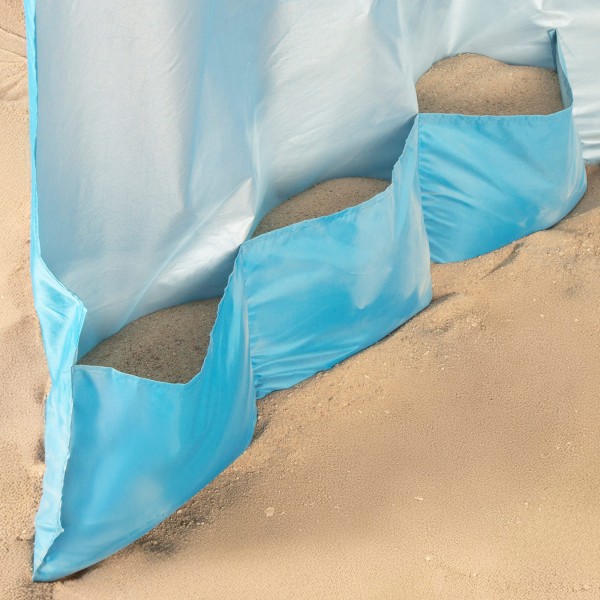 Aktive Guarda-sol de praia corta-vento de 8 nervuras, 200 cm, azul