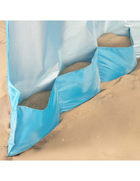 Aktive Guarda-sol de praia corta-vento de 8 nervuras, 200 cm, azul