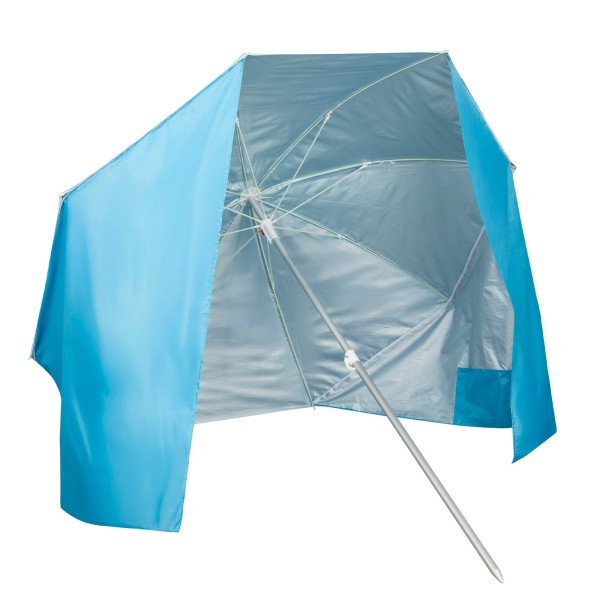 Aktive Guarda-sol de praia corta-vento de 8 nervuras, 200 cm, azul