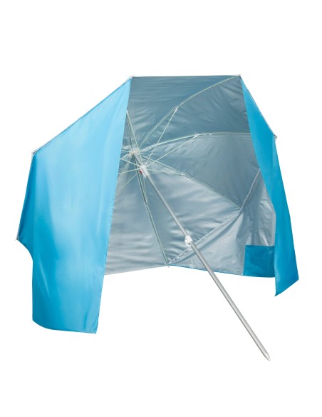 Aktive Guarda-sol de praia corta-vento de 8 nervuras, 200 cm, azul