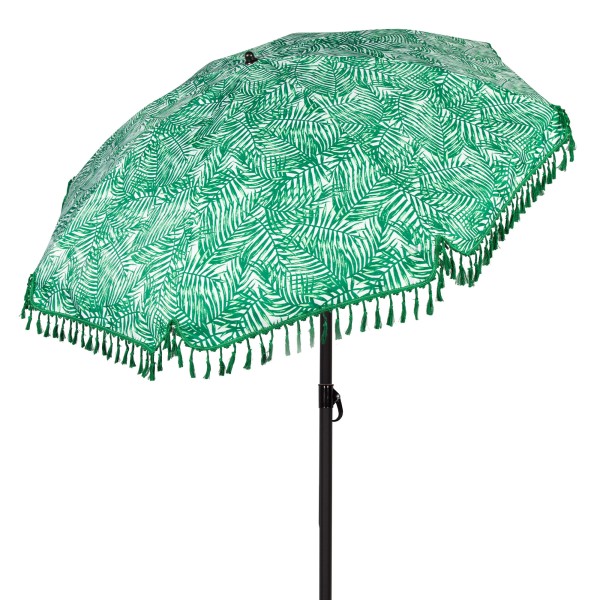 Aktive Guarda-sol de praia 180 cm samambaias com franjas | Distria
