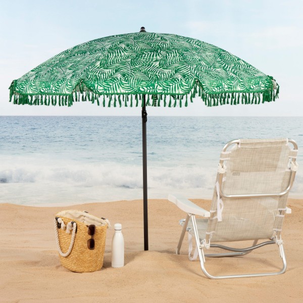 Aktive Guarda-sol de praia 180 cm samambaias com franjas | Distria