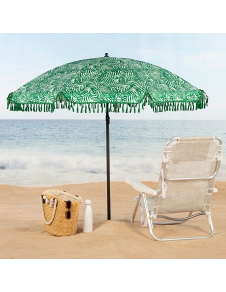 Aktive Guarda-sol de praia 180 cm samambaias com franjas | Distria