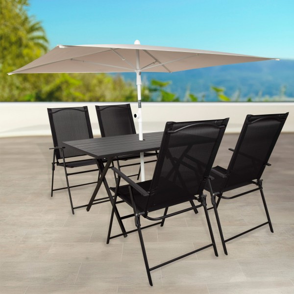 Aktive Guarda-sol de terraço com 4 nervuras, 180 cm, bege UV30 | Distria