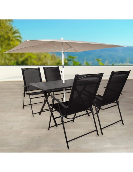 Aktive Guarda-sol de terraço com 4 nervuras, 180 cm, bege UV30 | Distria