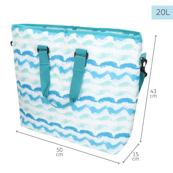 Aktive Bolsa térmica Waves Soft de 20 L com alças e alça de ombro | Distria