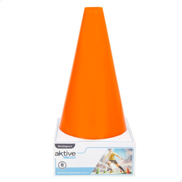 Conjunto de 10 cones de treinamento Aktive 23 cm multicoloridos empilháveis | Distria