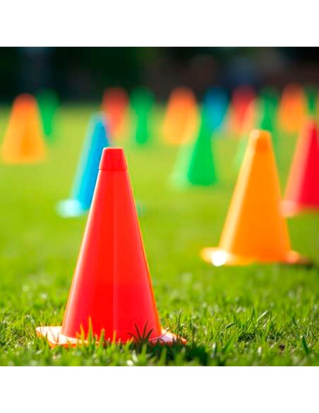 Conjunto de 10 cones de treinamento Aktive 23 cm multicoloridos empilháveis | Distria