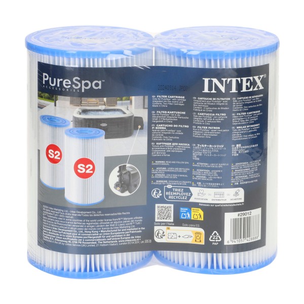 Pacote de 2 cartuchos de filtro tipo S2 para novos spas INTEX | Distria