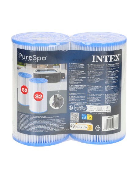 Pacote de 2 cartuchos de filtro tipo S2 para novos spas INTEX | Distria