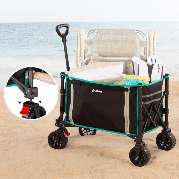 Aktive Carrinho de praia dobrável com rodas e capacidade para 60 kg | Distria