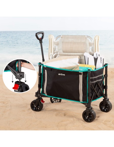Aktive Carrinho de praia dobrável com rodas e capacidade para 60 kg | Distria