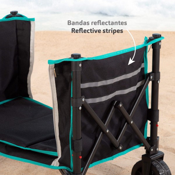 Aktive Carrinho de praia dobrável com rodas e capacidade para 60 kg | Distria