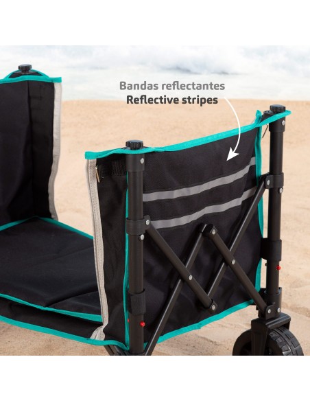 Aktive Carrinho de praia dobrável com rodas e capacidade para 60 kg | Distria