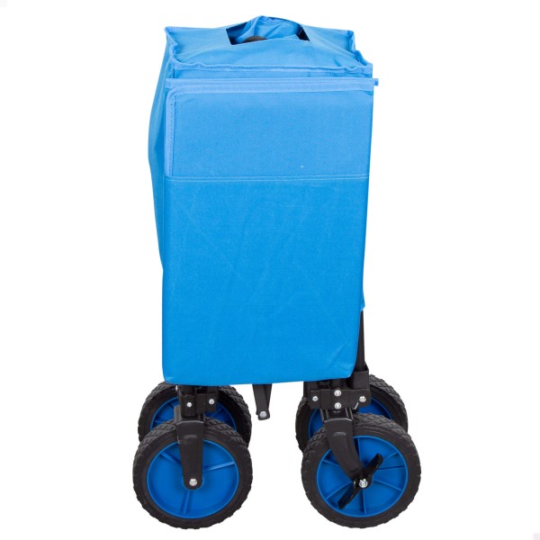 Carrinho de praia azul com rodas todo terreno 360º | Distria
