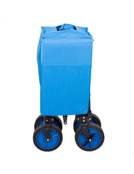 Carrinho de praia azul com rodas todo terreno 360º | Distria
