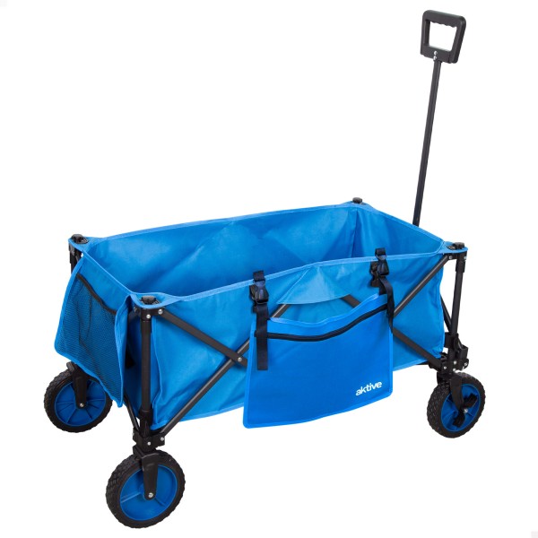 Carrinho de praia azul com rodas todo terreno 360º | Distria