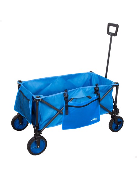 Carrinho de praia azul com rodas todo terreno 360º | Distria
