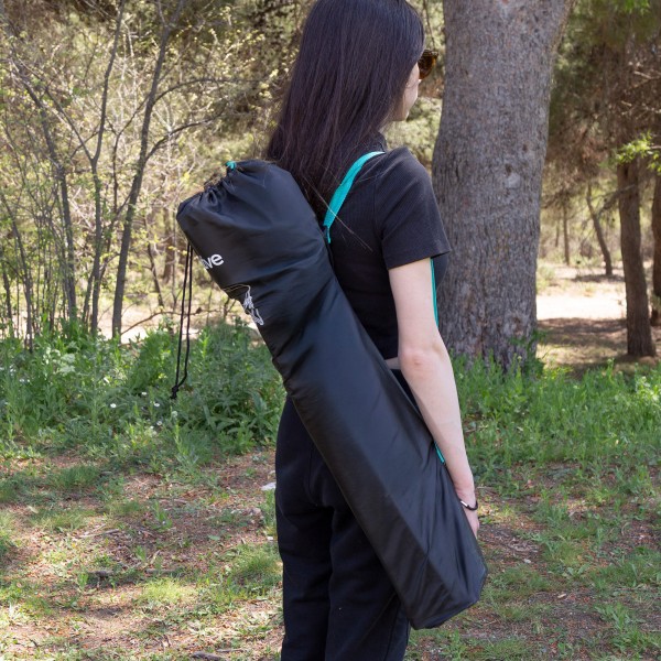 Aktive Cadeira de acampamento dobrável preta com porta-copos | Distria