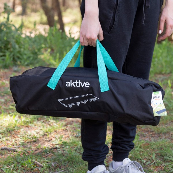Aktive Cama de acampamento dobrável preta | Distria